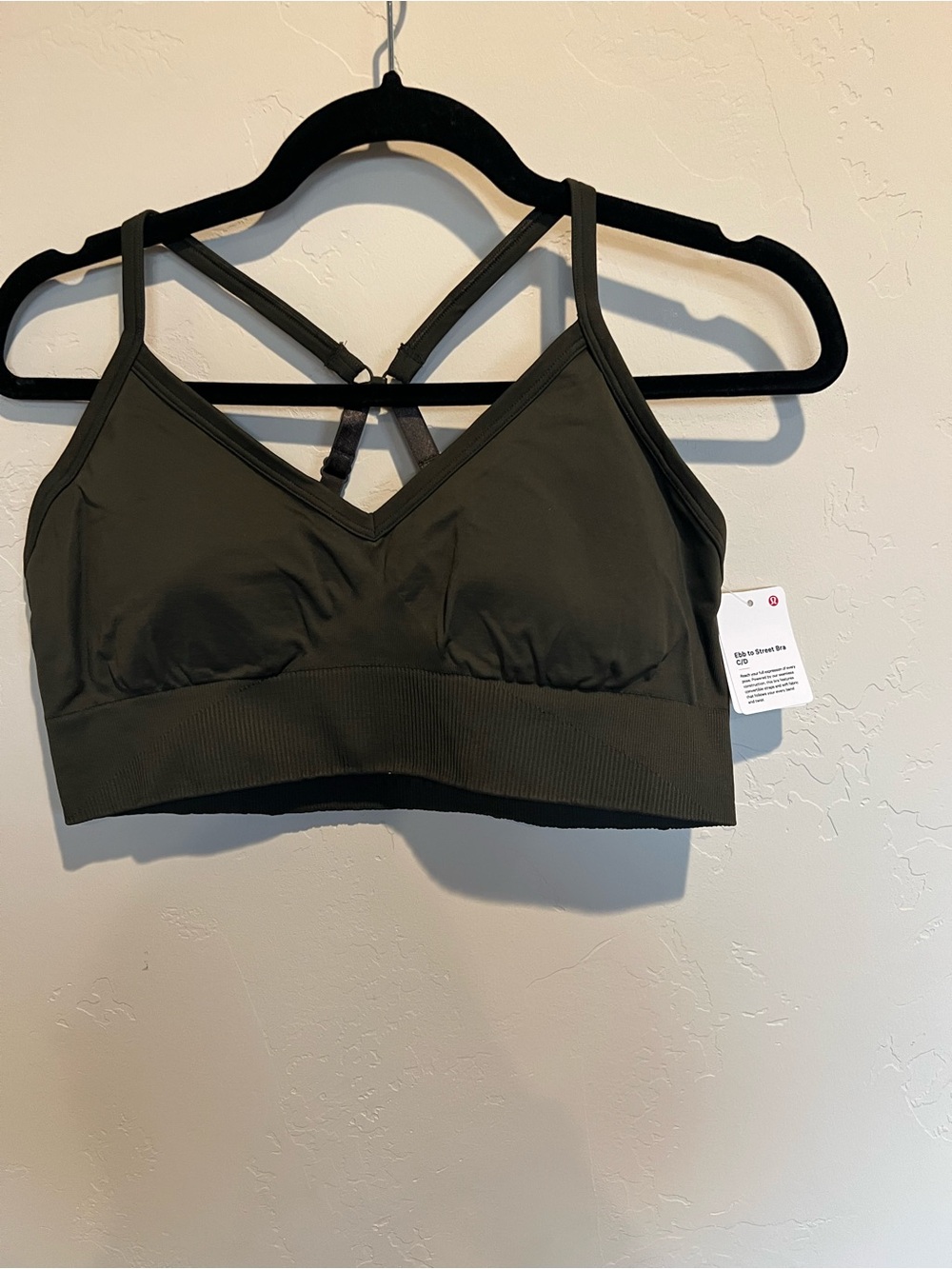 NWT lululemon Ebb to Street Bra C/D Cup Black Size 12